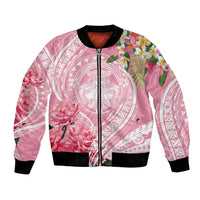 Aloha Hawaii Maui Bomber Jacket Goddess Lokelani Rose LT7 Unisex Pink - Polynesian Pride