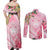 Aloha Hawaii Maui Couples Matching Off Shoulder Maxi Dress and Long Sleeve Button Shirt Goddess Lokelani Rose