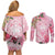 Aloha Hawaii Maui Couples Matching Off Shoulder Short Dress and Long Sleeve Button Shirt Goddess Lokelani Rose