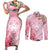 Aloha Hawaii Maui Couples Matching Short Sleeve Bodycon Dress and Long Sleeve Button Shirt Goddess Lokelani Rose