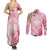 Aloha Hawaii Maui Couples Matching Summer Maxi Dress and Long Sleeve Button Shirt Goddess Lokelani Rose