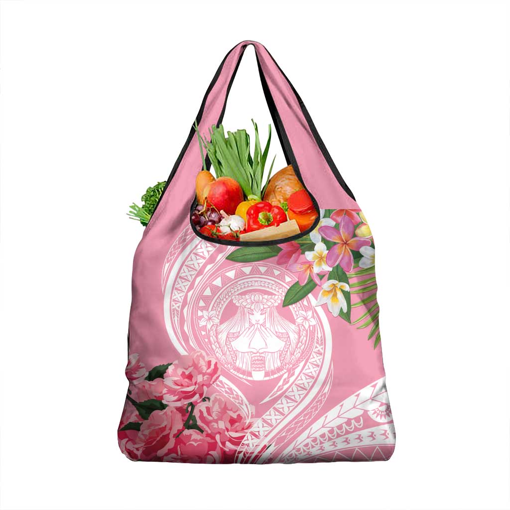 Aloha Hawaii Maui Grocery Bag Goddess Lokelani Rose LT7 1-pack One Size Pink - Polynesian Pride