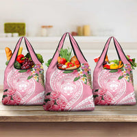 Aloha Hawaii Maui Grocery Bag Goddess Lokelani Rose LT7 3-pack One Size Pink - Polynesian Pride