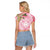 Aloha Hawaii Maui Raglan Cropped T Shirt Goddess Lokelani Rose