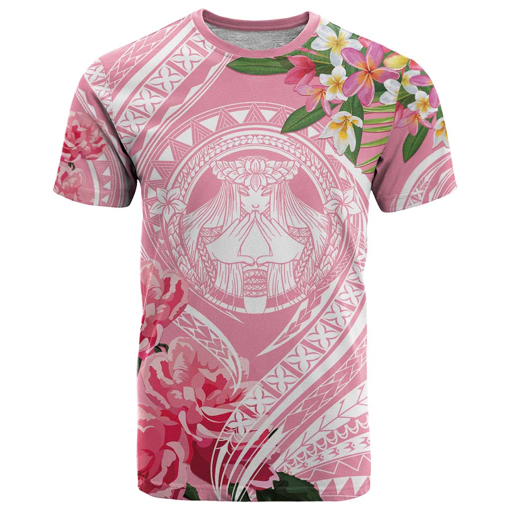 Aloha Hawaii Maui T Shirt Goddess Lokelani Rose LT7 Pink - Polynesian Pride