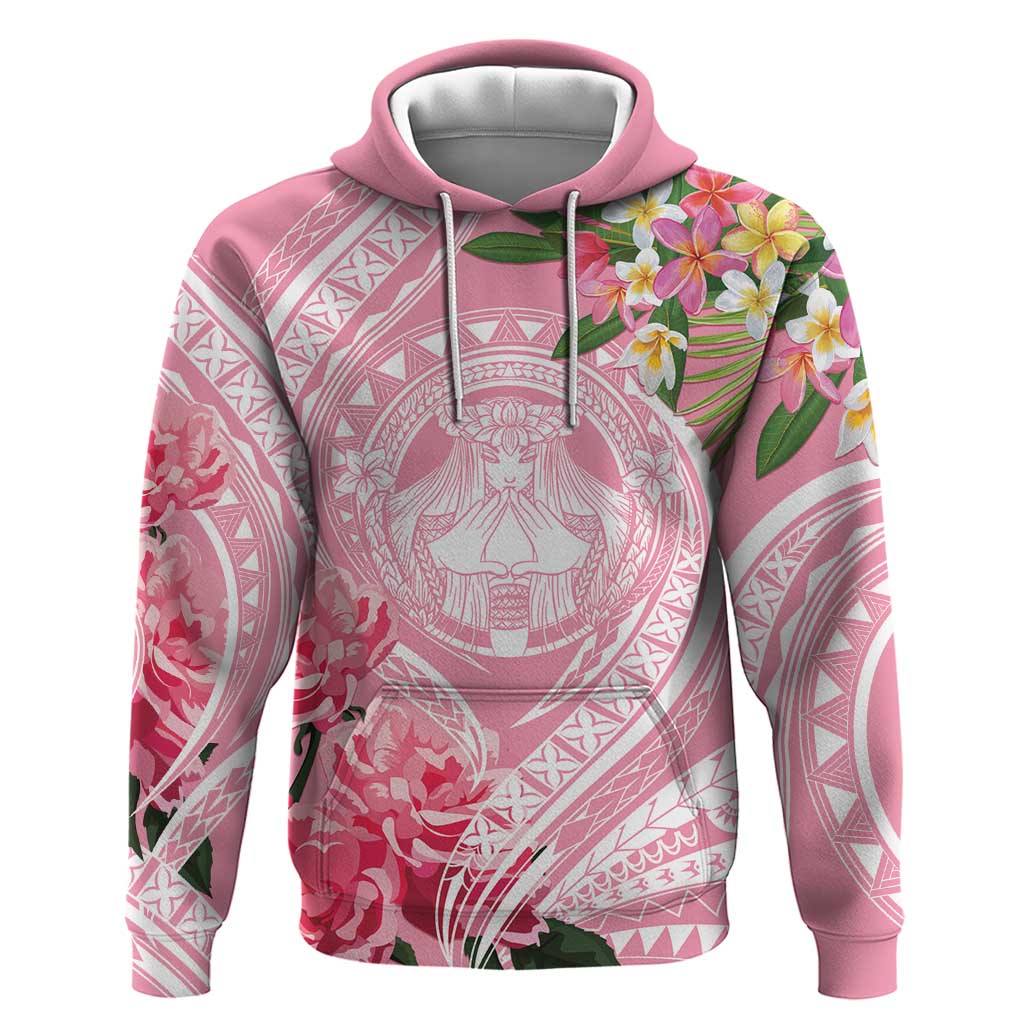 Aloha Hawaii Maui Zip Hoodie Goddess Lokelani Rose LT7 Pullover Hoodie Pink - Polynesian Pride