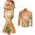 Aloha Hawaii Lanai Couples Matching Mermaid Dress and Long Sleeve Button Shirt Frangipani Mix Pineapple