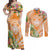 Aloha Hawaii Lanai Couples Matching Off Shoulder Maxi Dress and Long Sleeve Button Shirt Frangipani Mix Pineapple