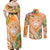 Aloha Hawaii Lanai Couples Matching Off Shoulder Maxi Dress and Long Sleeve Button Shirt Frangipani Mix Pineapple