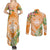 Aloha Hawaii Lanai Couples Matching Summer Maxi Dress and Long Sleeve Button Shirt Frangipani Mix Pineapple