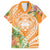 Aloha Hawaii Lanai Family Matching Short Sleeve Bodycon Dress and Hawaiian Shirt Frangipani Mix Pineapple