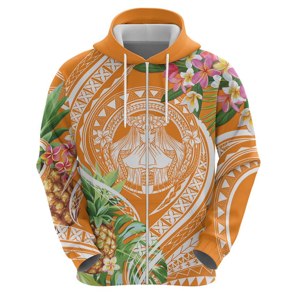 Aloha Hawaii Lanai Hoodie Frangipani Mix Pineapple LT7 - Polynesian Pride