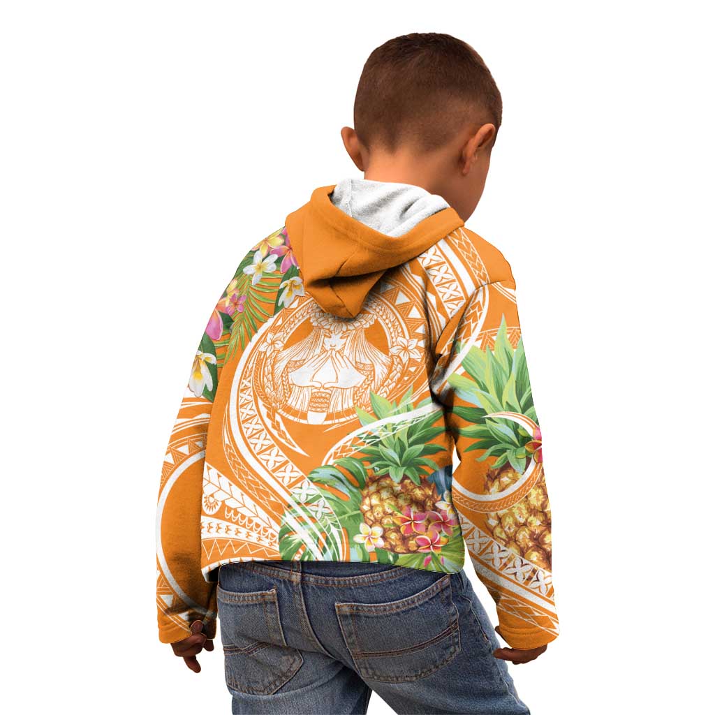 Aloha Hawaii Lanai Kid Hoodie Frangipani Mix Pineapple LT7 - Polynesian Pride
