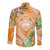 Aloha Hawaii Lanai Long Sleeve Button Shirt Frangipani Mix Pineapple