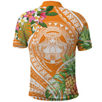 Aloha Hawaii Lanai Polo Shirt Frangipani Mix Pineapple LT7 - Polynesian Pride