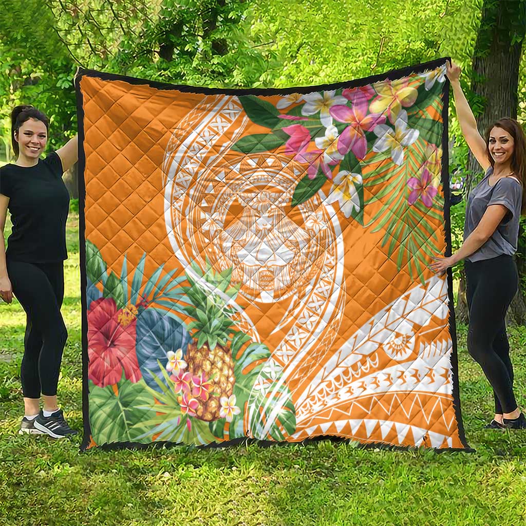 Aloha Hawaii Lanai Quilt Frangipani Mix Pineapple LT7 - Polynesian Pride