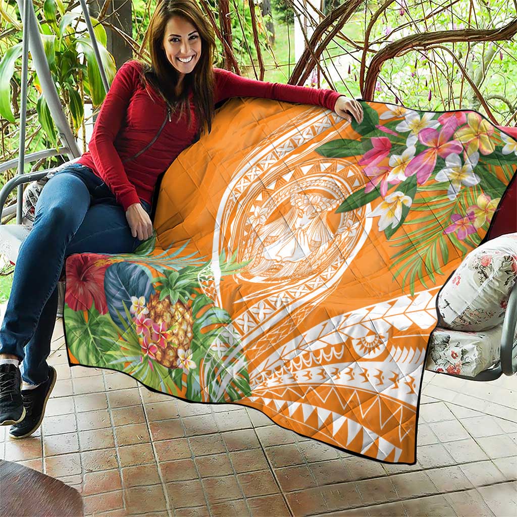 Aloha Hawaii Lanai Quilt Frangipani Mix Pineapple LT7 - Polynesian Pride