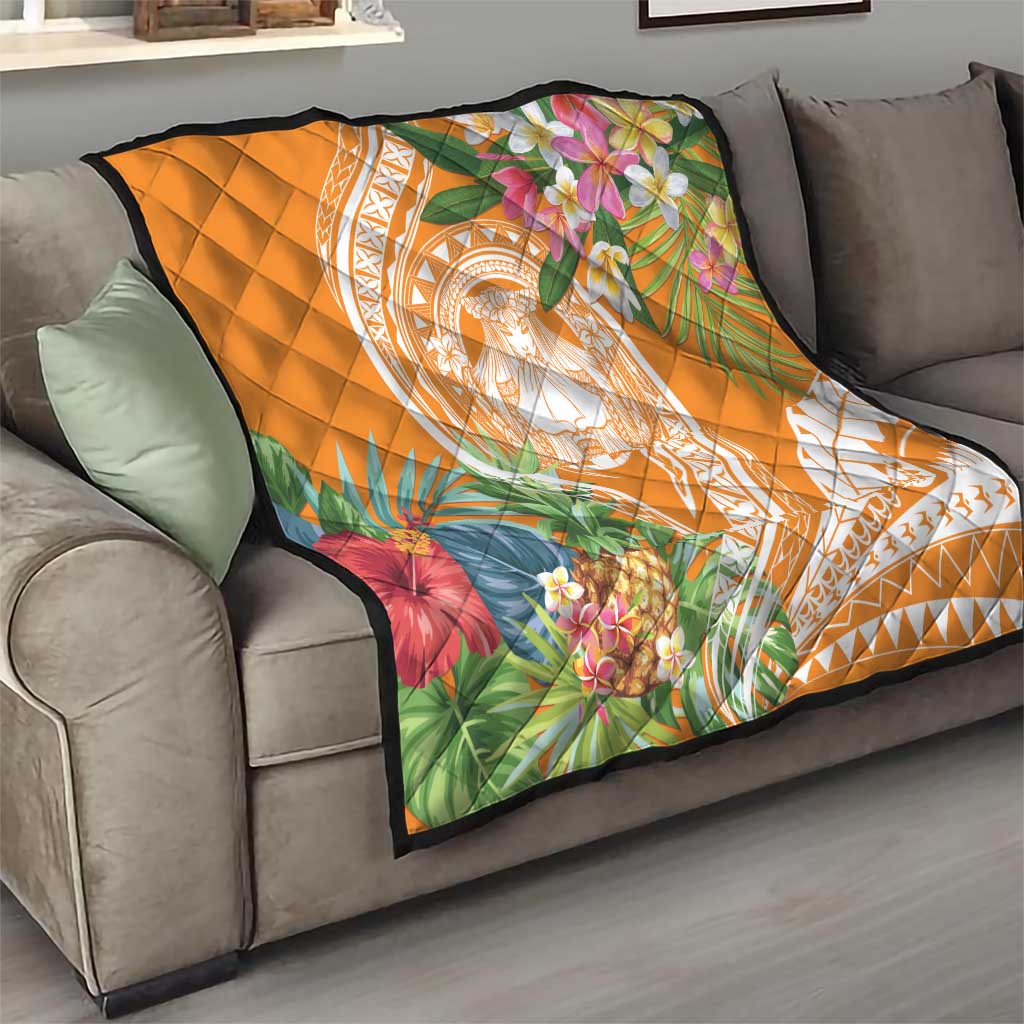 Aloha Hawaii Lanai Quilt Frangipani Mix Pineapple LT7 - Polynesian Pride
