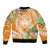 Aloha Hawaii Lanai Sleeve Zip Bomber Jacket Frangipani Mix Pineapple