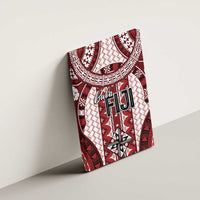 Bula Fiji Vintage Canvas Wall Art Scarlet Masi Motifs LT7 - Polynesian Pride