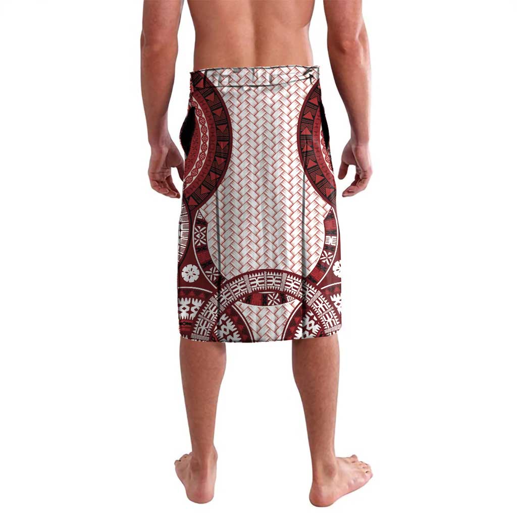 Bula Fiji Vintage Lavalava Scarlet Masi Motifs LT7 - Polynesian Pride