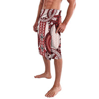 Bula Fiji Vintage Lavalava Scarlet Masi Motifs LT7 - Polynesian Pride