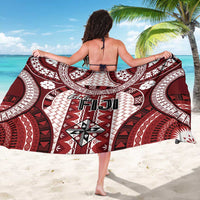 Bula Fiji Vintage Sarong Scarlet Masi Motifs LT7 - Polynesian Pride