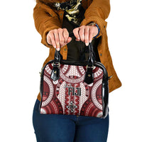 Bula Fiji Vintage Shoulder Handbag Scarlet Masi Motifs LT7 One Size Scarlet - Polynesian Pride