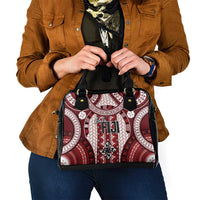 Bula Fiji Vintage Shoulder Handbag Scarlet Masi Motifs LT7 - Polynesian Pride