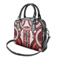 Bula Fiji Vintage Shoulder Handbag Scarlet Masi Motifs LT7 - Polynesian Pride
