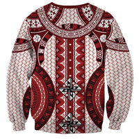 Bula Fiji Vintage Sweatshirt Scarlet Masi Motifs LT7 - Polynesian Pride