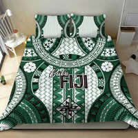 Bula Fiji Vintage Bedding Set Phthalo Green Masi Motifs LT7 - Polynesian Pride