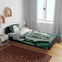 Bula Fiji Vintage Bedding Set Phthalo Green Masi Motifs LT7 - Polynesian Pride