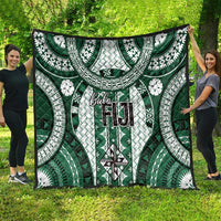 Bula Fiji Vintage Quilt Phthalo Green Masi Motifs LT7 - Polynesian Pride