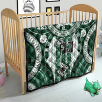 Bula Fiji Vintage Quilt Phthalo Green Masi Motifs LT7 - Polynesian Pride