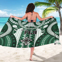 Bula Fiji Vintage Sarong Phthalo Green Masi Motifs LT7 - Polynesian Pride