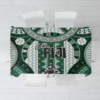 Bula Fiji Vintage Tablecloth Phthalo Green Masi Motifs LT7 Phthalo Green - Polynesian Pride
