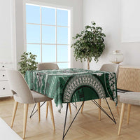 Bula Fiji Vintage Tablecloth Phthalo Green Masi Motifs LT7 - Polynesian Pride