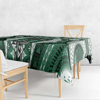Bula Fiji Vintage Tablecloth Phthalo Green Masi Motifs LT7 - Polynesian Pride
