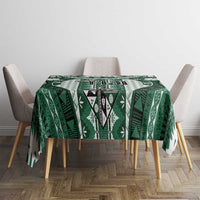 Bula Fiji Vintage Tablecloth Phthalo Green Masi Motifs LT7 - Polynesian Pride