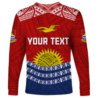 Personalised Kiribati Independence Day Long Sleeve Shirt Flag Style LT7 - Polynesian Pride