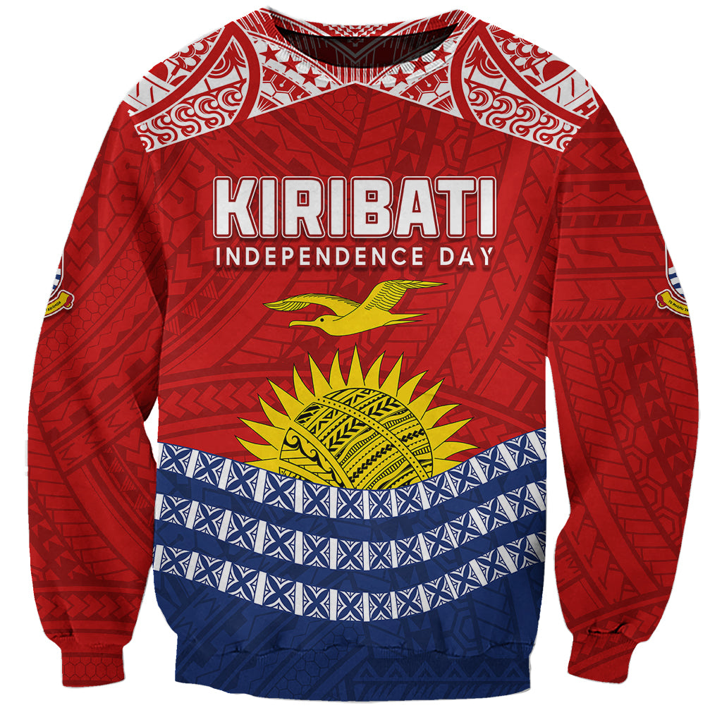 Personalised Kiribati Independence Day Sweatshirt Flag Style 44th Anniversary LT7 Unisex Red - Polynesian Pride