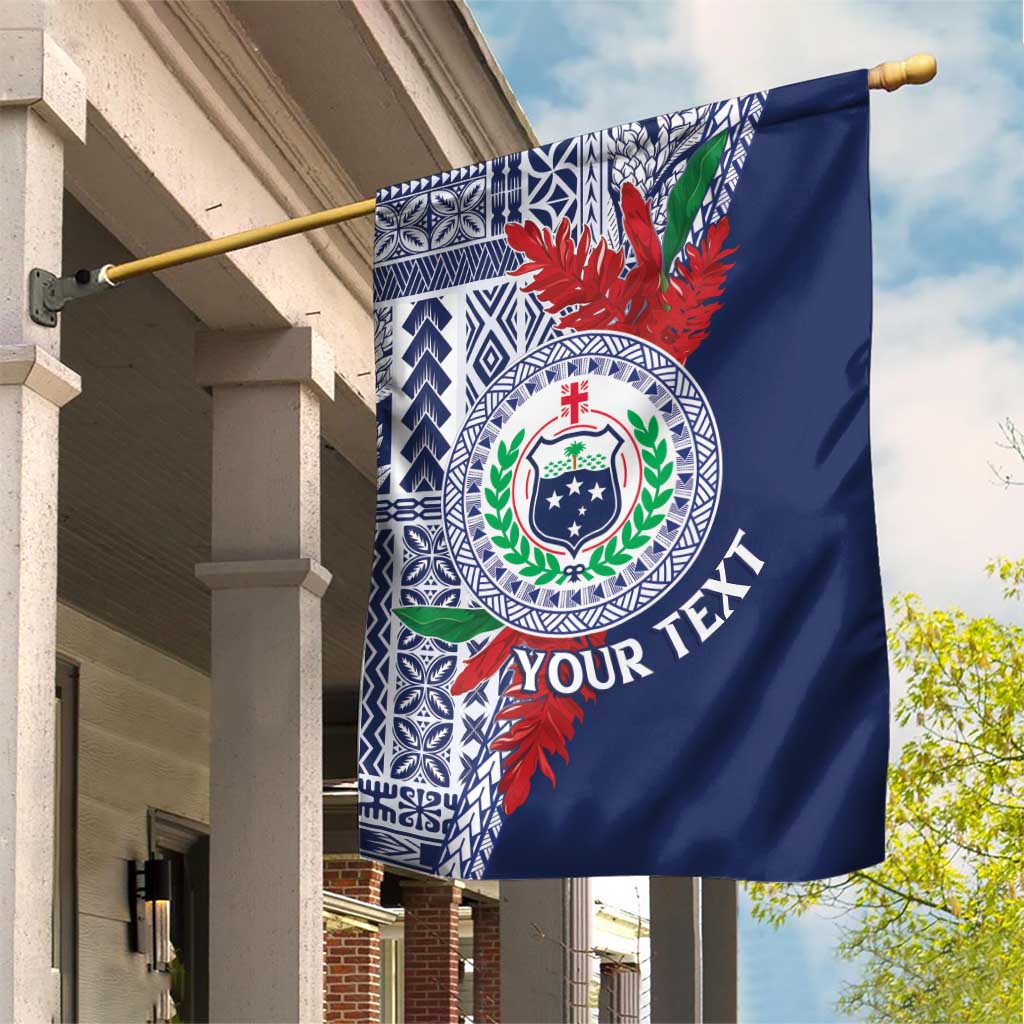 Samoa Rugby Personalized Garden Flag Toa Samoa Myriad Siapo LT7 House Flag Blue - Polynesian Pride