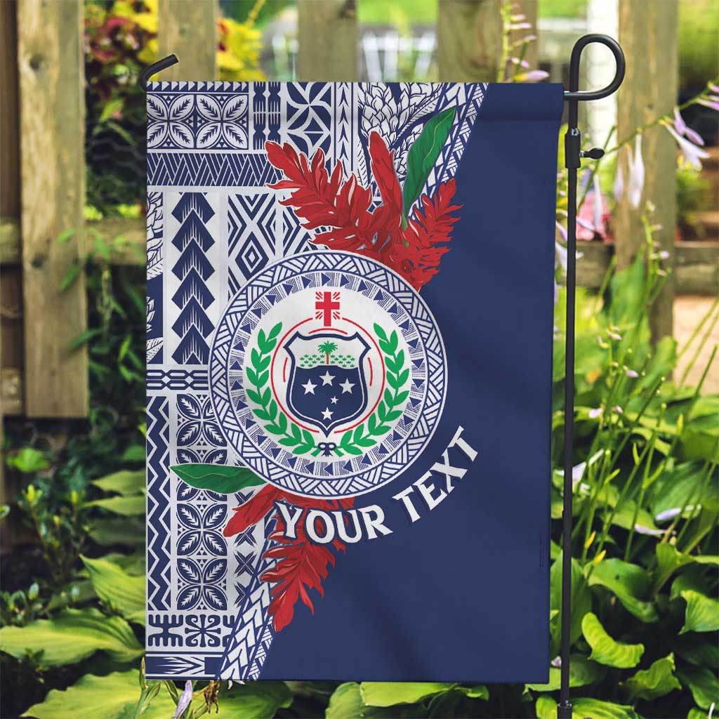 Samoa Rugby Personalized Garden Flag Toa Samoa Myriad Siapo LT7 Garden Flag Blue - Polynesian Pride
