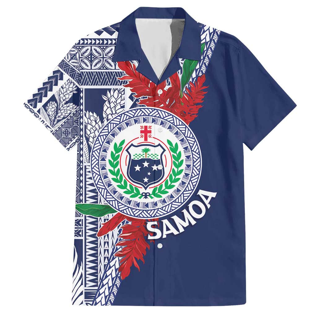Samoa Rugby Personalized Hawaiian Shirt Toa Samoa Myriad Siapo LT7 Blue - Polynesian Pride