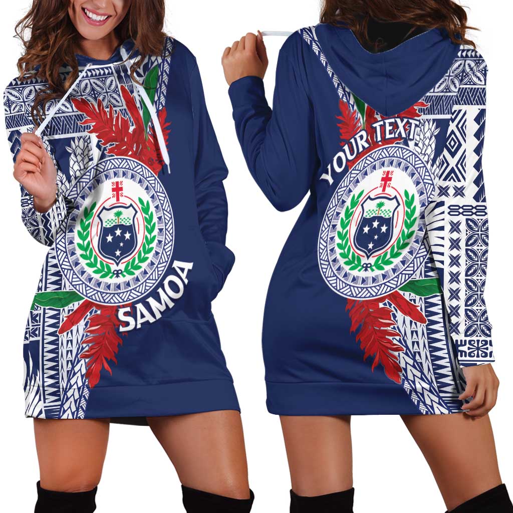 Samoa Rugby Personalized Hoodie Dress Toa Samoa Myriad Siapo LT7 - Polynesian Pride