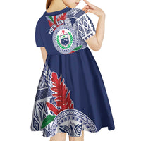 Samoa Rugby Personalized Kid Short Sleeve Dress Toa Samoa Myriad Siapo LT7 - Polynesian Pride