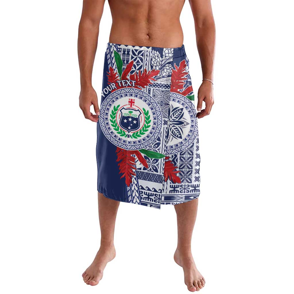 Samoa Rugby Personalized Lavalava Toa Samoa Myriad Siapo LT7 Blue - Polynesian Pride