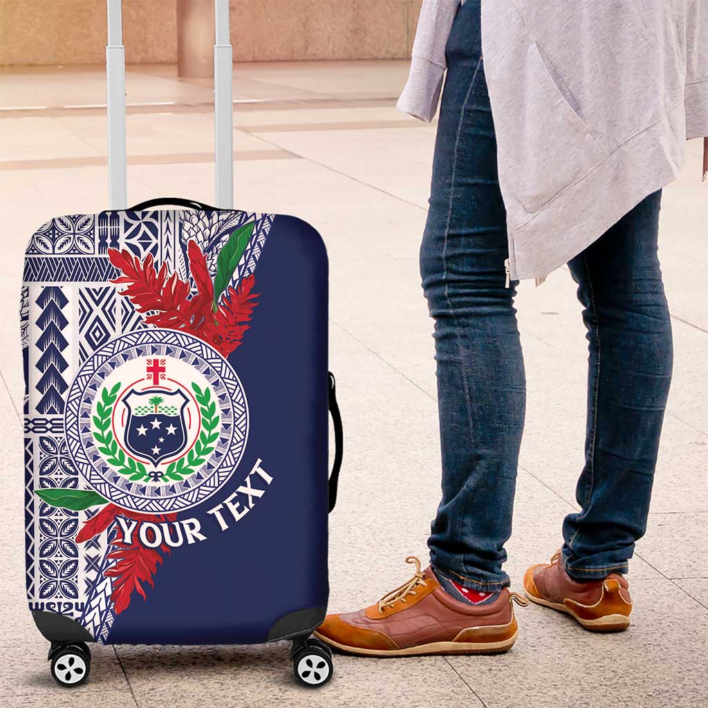 Samoa Rugby Personalized Luggage Cover Toa Samoa Myriad Siapo LT7 Blue - Polynesian Pride