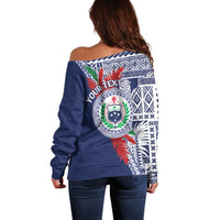 Samoa Rugby Personalized Off Shoulder Sweater Toa Samoa Myriad Siapo LT7 - Polynesian Pride